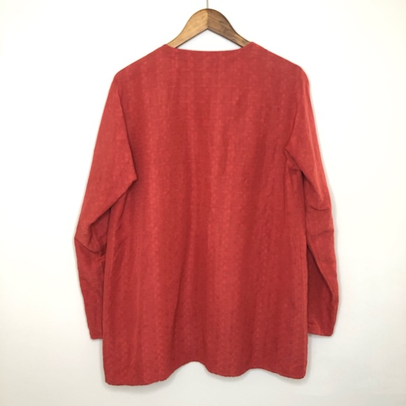 Eileen Fisher Silk and Linen Long Sleeve Duster - Picture 3 of 8